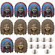 Gorgecraf 10 sets 2 couleurs boutons indiens en alliage de zinc AJEW-GF0007-30-1