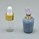 ファセット天然エンジェライト開閉可能な香水ボトルペンダント  真鍮のパーツとガラスのエッセンシャルオイルのボトル  40~48x21~25mm  穴：1.2mm  ガラス瓶容量：3ml（0.101液量オンス）  宝石の容量：1ml（0.03液量オンス） G-E556-05H-1