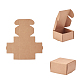 クラフト紙箱  折りたたみボックス  正方形  淡い茶色  6.2x6.2x3.5cm X-CON-WH0036-01-4
