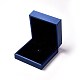 プラスチックアクセサリー箱  PUレザーで覆われた  長方形  ブルー  9.6x9.5x4.4cm LBOX-L004-C01-2
