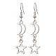 Boucles d'oreilles pendantes en alliage creux lune et étoile pour femmes EJEW-JE05627-1