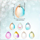 arricraft 112 Pcs 7 Colors 14x10mm Teardrop Glass Crystal Beads GLAA-AR0001-45-2