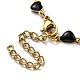 Ionenplattierung (IP) goldene Halskette mit 304 Herzgliedern aus Edelstahl NJEW-E098-02G-04-3