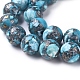 Assembled Synthetic Silver Line Turquoise Beads Strands G-D0006-C13-8mm-3
