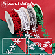 PH PandaHall 4 Rolls Christmas Ribbon 1 Inch Snowflake Lace Non-Woven Fabrics Trim Ribbon Applique Decals for Xmas Celebration Scrapbook Sewing Wedding Wedding Birthday Wrapping 22Yard OCOR-PH0002-22-5