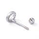 925 Sterling Silber Micro Pave Klare Zirkonia Buchstabe Barbell Knorpelohrringe STER-I018-13P-O-3