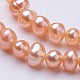 Fili di perle di perle d'acqua dolce coltivate naturali PEAR-F004-03-01-3