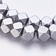 Chapelets de perles en hématite synthétique sans magnétique G-K237-15E-2