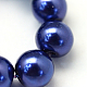 Backen gemalt pearlized Glasperlen runden Perle Stränge X-HY-Q330-8mm-19-3