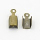 Antique Bronze Plated Brass Necklace Folding Crimp Ends X-EC056-AB-NF-1