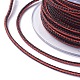 編組鋼線ロープコード  ジュエリーDIY製版材料  スプールで  暗赤色  約5.46ヤード（5m）/ロール  3mm OCOR-G005-3mm-A-02-3