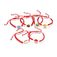 (vente d'usine de fêtes de bijoux) bracelets de perles tressés avec cordon en nylon réglable BJEW-N303-02-3