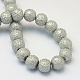 Chapelets de perles en verre texturée peinte texturée HY-Q002-6mm-06-4