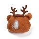 綿人形飾りアクセサリー  不織布とベルベットの発見  DIYブローチ用  バッグ  靴下  スカーフ  クリスマスのトナカイ/クワガタ  チョコレート  65x64x29mm DIY-A027-09-2