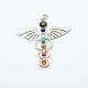Vintage Chakra Jewelry Alloy Bezel Gemstone Big Pendants G-M039-01-2