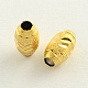 Barrel Shaped Brass Textured Beads KK-Q667-01-1