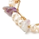 Natural Amethyst & Pearl Beads Double Layered Bracelet X1-BJEW-TA00025-01-4