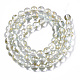 Chapelets de perles en verre peinte par pulvérisation transparent GLAA-N035-03B-B09-2