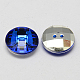 台湾アクリルラインストーンボタン  多面カット  2穴  ディスク  ブルー  11.5x4mm  穴：1mm BUTT-F022-11.5mm-04-2
