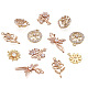 Cheriswelry 12 piezas 6 estilo latón micro pavé colgantes de circonita cúbica transparente KK-CW0001-04-2