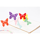 3dは、色鮮やかな蝶のグリーティングカード幸せな誕生日プレゼントをポップアップ  ゴールデンロッド  13.4x15.5cm DIY-N0001-041G-4