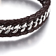 Leather Braided Cord Bracelets BJEW-E352-09A-P-2