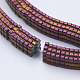 Electroplate Non-magnetic Synthetic Hematite Beads Strands G-J381-4X1mm-A04-2