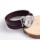 3-Loop-Wrap Leder Uhrenarmbänder BJEW-O106-01-2