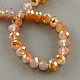 Half Plated Imitation Opalite Faceted Rondelle Glass Bead Strands EGLA-S091-10mm-01-1