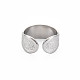 304 anello per polsino aperto piatto in acciaio inossidabile per donna RJEW-S405-204P-2