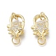 Brass Micro Pave Clear Cubic Zirconia Lobster Claw Clasps ZIRC-Q024-16G-1