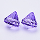 透明なアクリルパーツ  多面カット  ダイヤモンド  青紫色  36x31mm  穴：2.6mm  約34個/500g TACR-Q260-E-V50-2