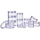 PandaHall Elite 約20個10ml20ml 30ml 40ml50ml丸い透明な空のプラスチック化粧品サンプルコンテナポットジャービーズ収納ボックスビーズ用ネジ蓋付き  ジュエリーネイルアート  トラベルクリーム CON-PH0001-18-1