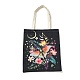 Flower & Butterfly & Moon Printed Canvas Women's Tote Bags ABAG-C009-04A-1