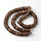 Dyed Natural Coconut Flat Round Bead Strands X-COCB-O003-12E-2