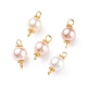 Shell Pearl Bead Connector Charms PALLOY-JF01349-1