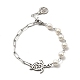 304 Gliederarmband aus Edelstahl mit CCB-Perlenketten für Damen BJEW-C025-08-2