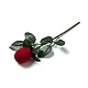 Scatole per anelli a rosa in plastica floccate CON-C015-02A-1