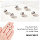 BENECREAT 8Pcs Baseball Brass Beads 18K Platinum Plated Enamel Beads(9.3x9mm) Hole: 2.1mm for DIY Jewelry Making KK-BC0007-14P-3