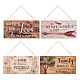 4 Sets 4 Style Natural Wood Hanging Wall Decorations for Front Door Home Decoration AJEW-CF0001-01-2