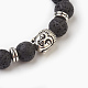 Natural Lava Rock Beads Stretch Bracelets BJEW-JB03850-05-2