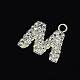 Glittering Polymer Clay with Austrian Crystal Charms Pendants SWARJ-M008-001-M-2
