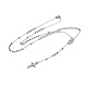 304 collane rosario in acciaio inox di perline per pasqua NJEW-L159-06P-1