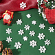 Arricraft 90 個 3 スタイル クリスマス不透明樹脂カボション  キラキラスノーフレーク  ホワイト  18~27.5x16~24x4~5mm  30個/スタイル RESI-AR0001-39-4