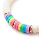 Perles heishi en argile polymère faites à la main ensemble de bracelets pour enfants extensibles BJEW-JB07429-02-5