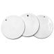 Porcelain Blank Big Pendants, Flat Round, for Craft Jewelry Making, White, 73mm
