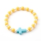 Bracelets de perles extensibles acryliques opaques pour enfants BJEW-JB06230-5