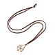 Brass Bar Link Chains Macrame Pouch Empty Stone Holder for Pendant Necklace Making NJEW-JN04488-01-1