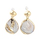 Arete colgante de perlas naturales EJEW-P256-16G-1