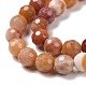 Chapelets de perles en bois pétrifié naturel G-E571-15A-4